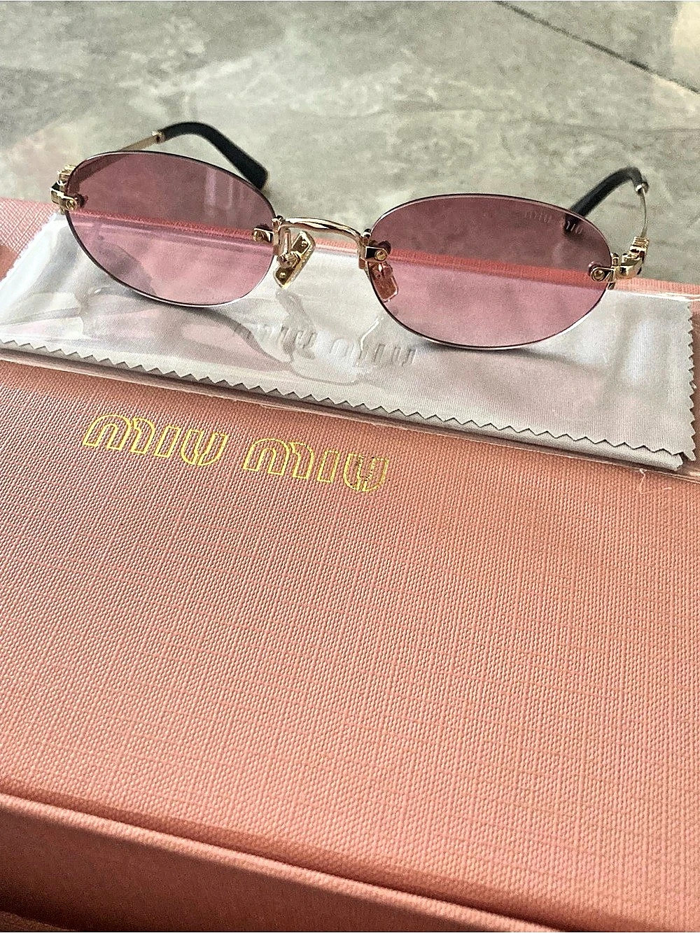Miu Miu Pink & Gold Sunglasses Like New